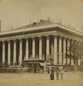 France Paris La Bourse stock exchange Old Photo Stereo 1890