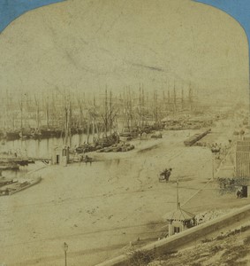 France Cote d'Azur Marseille Quai & Port de la Joliette Ancienne Photo Stereo Neurdein 1890