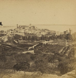 France Cote d'Azur Cannes Panorama Ancienne Photo Stereo 1890