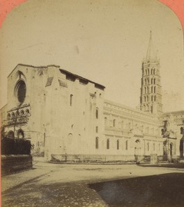 France Toulouse Basilique St Sernin Ancienne Photo Stereo Neurdein 1880 #1