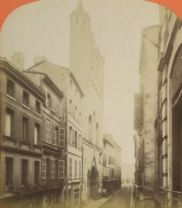 France Toulouse eglise du Taur Ancienne Photo Stereo Neurdein 1880