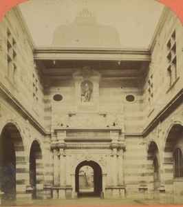 France Toulouse Capitole cour Henri IV Ancienne Photo Stereo Neurdein 1880