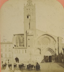 France Toulouse cathedrale St Etienne Ancienne Photo Stereo Neurdein 1880