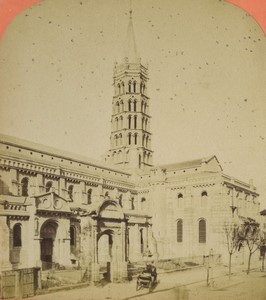 France Toulouse Basilique St Sernin Ancienne Photo Stereo Neurdein 1880 #2