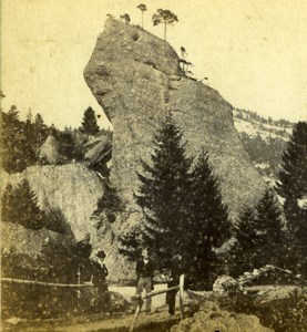 Switzerland Passage du Rocher Rigi Kaltbad Mountain Old Charnaux Photo 1870