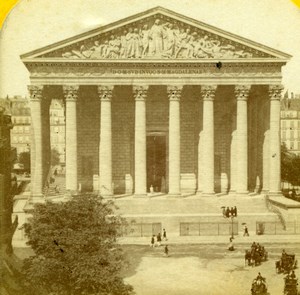 France Paris La Madeleine Church Old Jouvin Tissue Stereoview Photo 1870