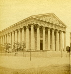 France Paris La Madeleine Church Old Debitte et Hervé Stereoview Photo 1870