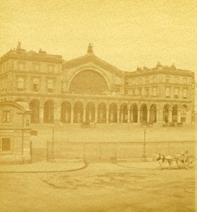 France Paris Gare de L'Est Train Station Old Debitte Hervé Stereoview Photo 1870