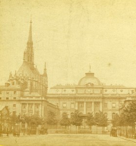 Paris Palais de Justice Sainte Chapelle Old Debitte Hervé Stereoview Photo 1870