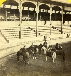 France Corrida Horses Arena Old Radiguet Stereoview Photo 1860'