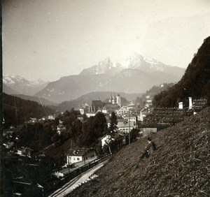 Germany Berchtesgaden Bavarian Alps Old Stereoview Photo 1900