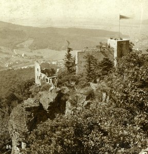 Germany Baden Baden Alt-Eberstein Castle Old Gustav Salzer Stereoview Photo 1899