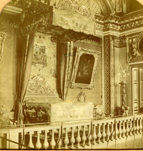 France Versailles Louis XIV Bedroom old Stereoview Tissue Photo 1870