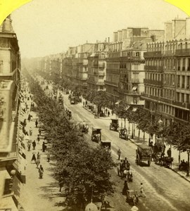 France Paris Boulevard Sebastopol Snapshot Old Jouvin Stereoview Photo 1860