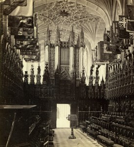 Windsor Castle St George's Chapel Interior Old GW Wilson Stereoview Photo 1860's