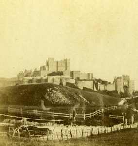 United Kingdom Dover Castle Old anonymous Stereoview Photo 1860