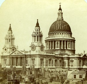 London St Paul's Cathedral Old London Stereoscopic Company Photo 1860