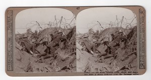 WWI Somme Battle Sausage Valley Old Realistic Travels Stereoview Photo 1916