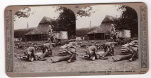 WWI Rescuing Wounded Soldier Old Realistic Travels Stereoview Photo 1914-1918