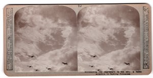 WWI Aviation Fighting Squadron Old Realistic Travels Stereoview Photo 1914-1918