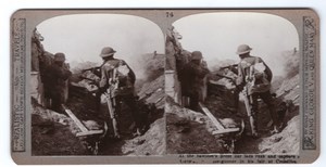 WWI Capture a German Machine Gunner Old Realistic Travels Stereoview Photo 1917