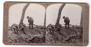 WWI Bernafay Wood Battle Old Realistic Travels Stereoview Photo 1914-1918
