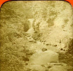 Germany Baden Baden Geroldsau Waterfalls Old Photo Stereoview Tissue 1870