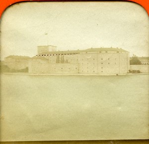 Sweden Vaxholm Fortress Island Old Photo Stereoview Tissue 1870