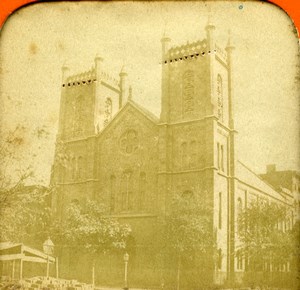 United Kingdom Unidentified Cathedral or Church Old Photo Stereoview Tissue 1870