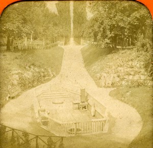 Germany Aachen Aix la Chapelle Source Louise Spring Photo Stereoview Tissue 1870