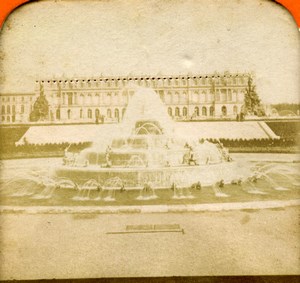 Germany Bavaria Herrenchiemsee Castle Palace Old Photo Stereoview Tissue 1870