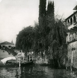 Italy Lake Como Tremezzo Docking Old Stereoview Photo 1900