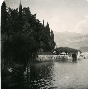 Italy Lake Como Bellagio from Tremezzo Old Stereoview Photo 1900