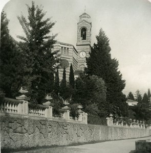 Italy Lake Como Tremezzo Church Old Stereoview Photo 1900