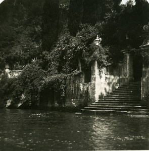 Italy Lake Como Lenno Villa del Balbianello Old Stereoview Photo 1900