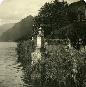 Italy Lake Como Villa entry Old Stereoview Photo 1900