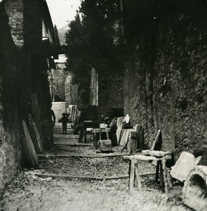 Italy Lake Como Varenna narrow street Old Stereoview Photo 1900