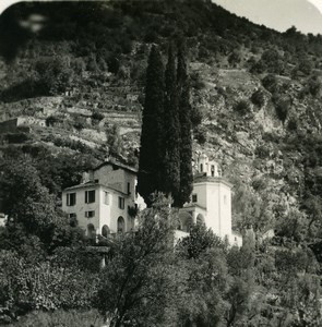 Italy Lake Como Nobiallo Church Old Stereoview Photo 1900
