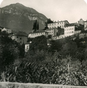 Italy Lake Como Menaggio Town Heights Old Stereoview Photo 1900