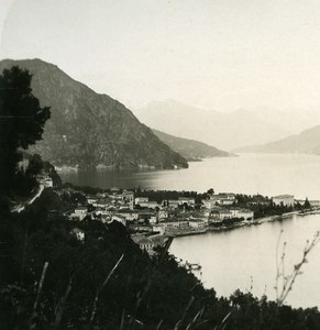 Italy Lake Como Menaggio Panorama Old Stereoview Photo 1900