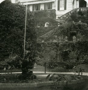 Italy Lake Como Tremezzo Villa Carlotta Garden Old Stereoview Photo 1900