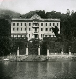 Italy Lake Como Tremezzo Villa Carlotta Old Stereoview Photo 1900