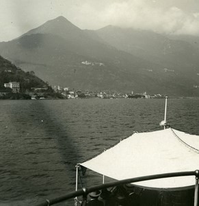 Italy Lake Maggiore Cannobio panorama Old Photo Stereoview Possemiers 1920