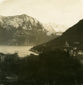 Switzerland Lake Lugano Paradiso Monte Generoso Old NPG Stereoview Photo 1900