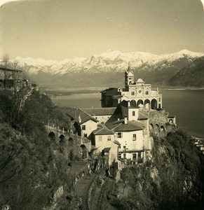 Switzerland Lake Maggiore Locarno Madonna del Sasso NPG Stereoview Photo 1900