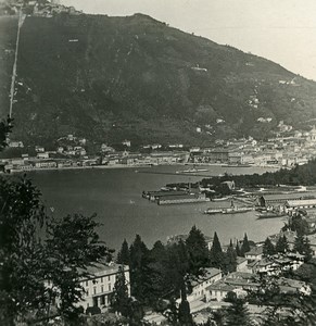 Italy Lake Como Brunate Funicular Old NPG Stereoview Photo 1906