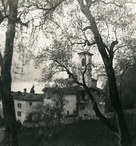 Switzerland Lake Lugano Castagnola Church Old Photo Stereoview Wehrli 1900