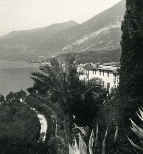 Italy Lake Como Bellagio Villa Serbelloni Garden Photo Stereoview Wehrli 1900