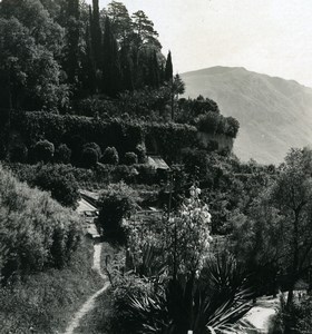 Italy Lake Como Bellagio Villa Serbelloni Garden Photo Stereoview Wehrli 1900