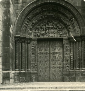 France Paris Cathedral Basilica of St Denis Door Old NPG Stereoview Photo 1900